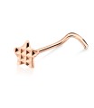 Checked Star Silver Curved Nose Stud NSKB-03b